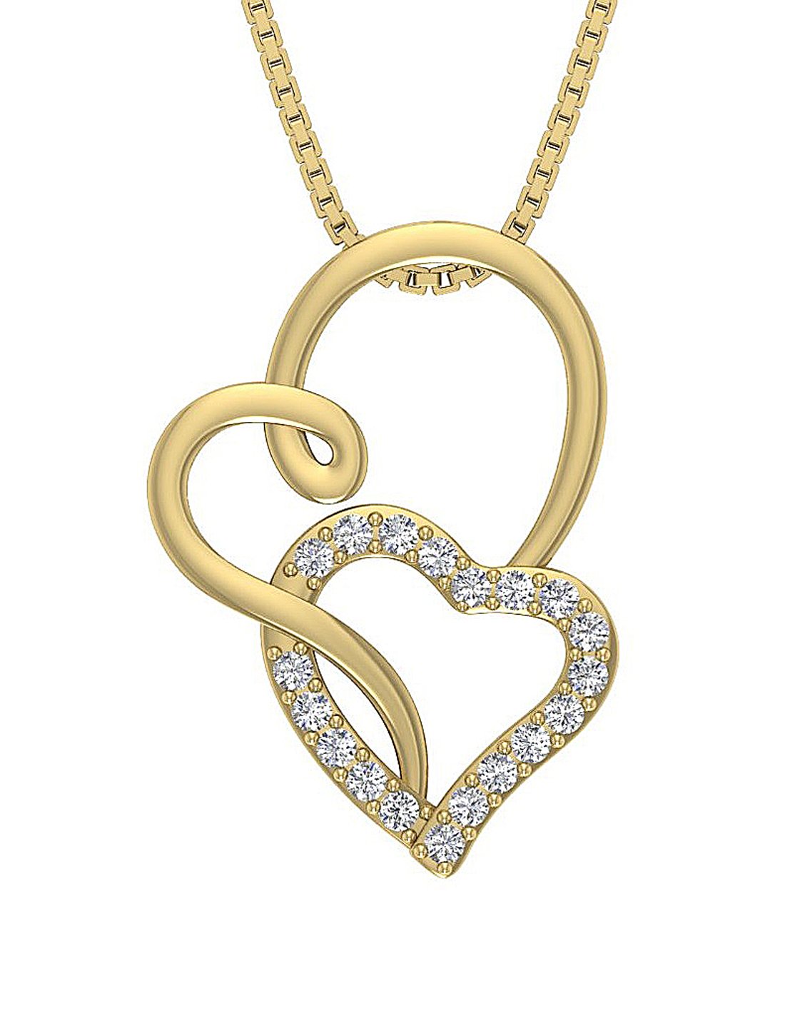 14k/18k Solid Gold Natural Diamond SI1/I1 G 0.35 Ct Unique Heart Shape Pendant