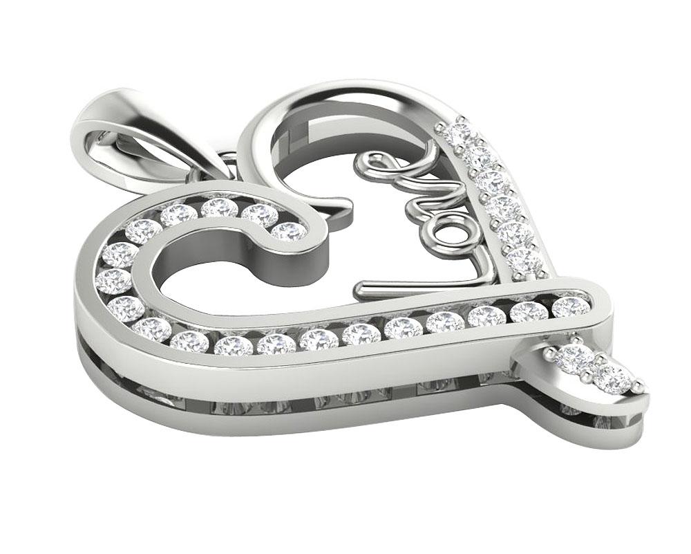14k/18k Gold Heart Shape Pendant VVS1/VS1/SI1/I1 0.55 Carat Round Diamond
