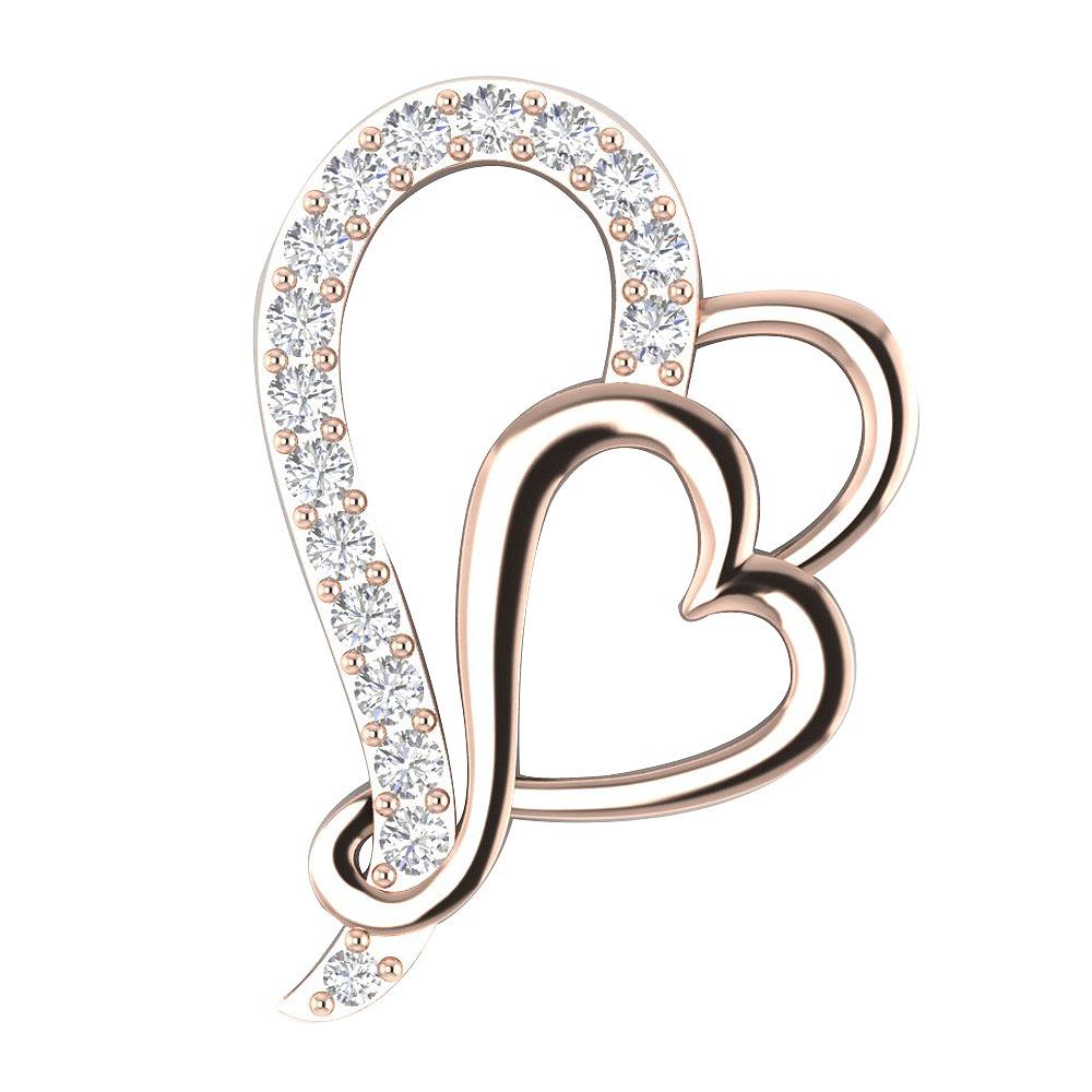 SI1/I1 G 0.50 Carat Vintage Heart Shape Pendant 14k/18k Solid Gold Round Diamond