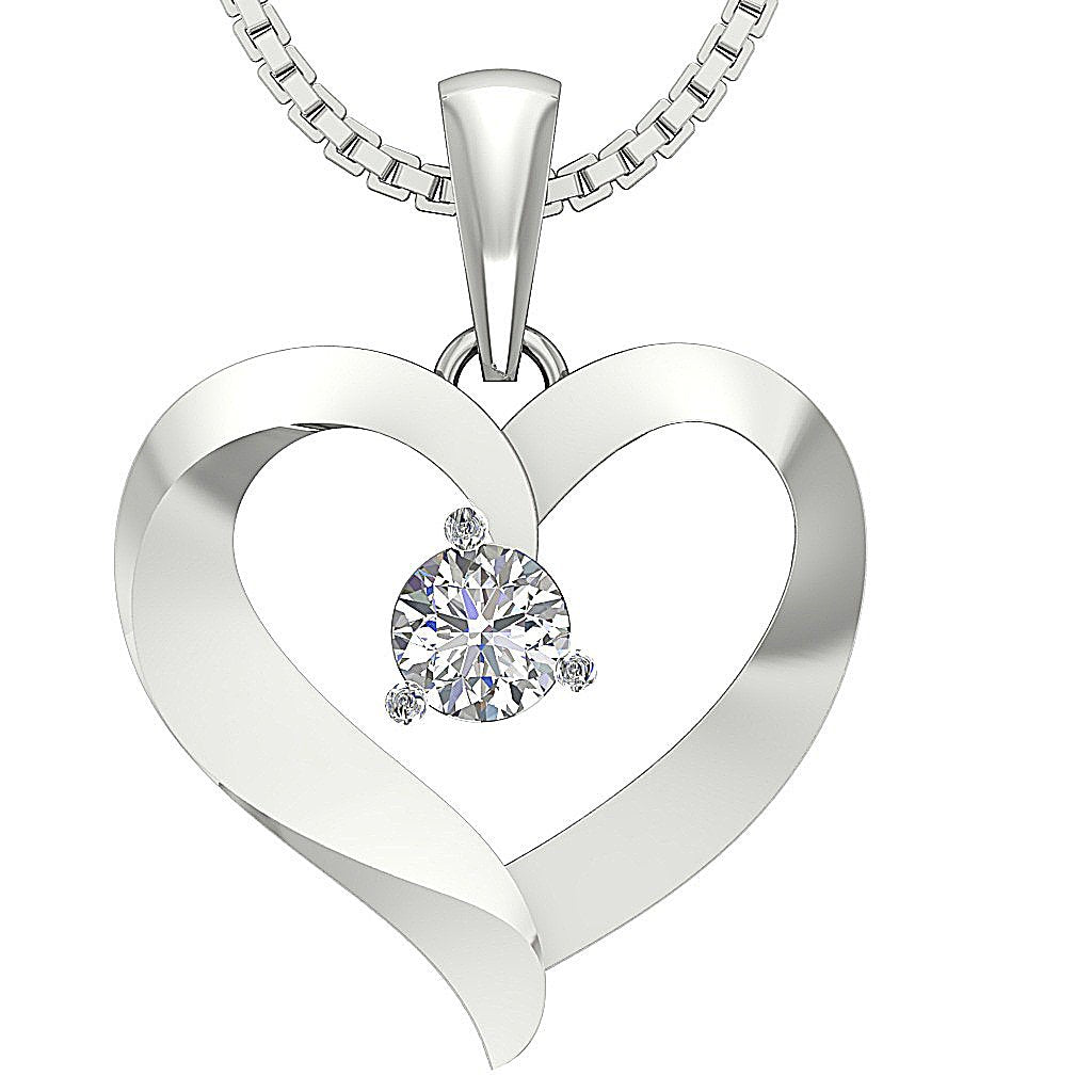 GenuineDiamond14kWhiteGoldPendant