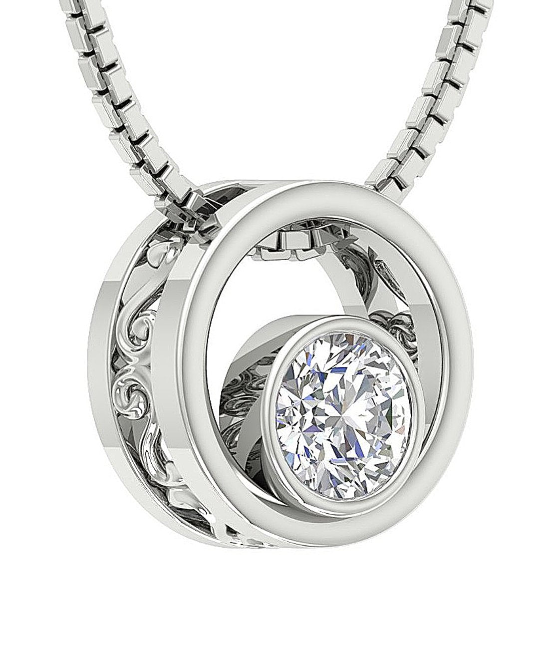 I1/SI1 G 0.50 Ct Designer Solitaire Pendants 14k/18k Solid Gold Natural Diamonds