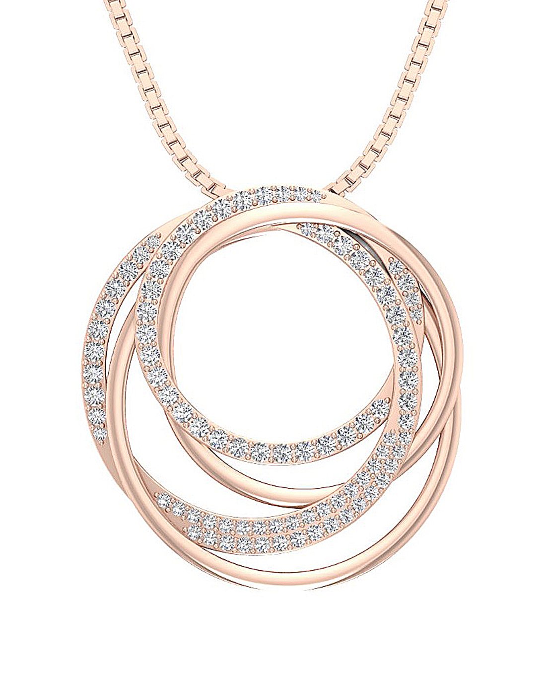 14k/18k Solid Gold Natural Diamond SI1/I1 G 1.10 Ct Designer Circle Pendant