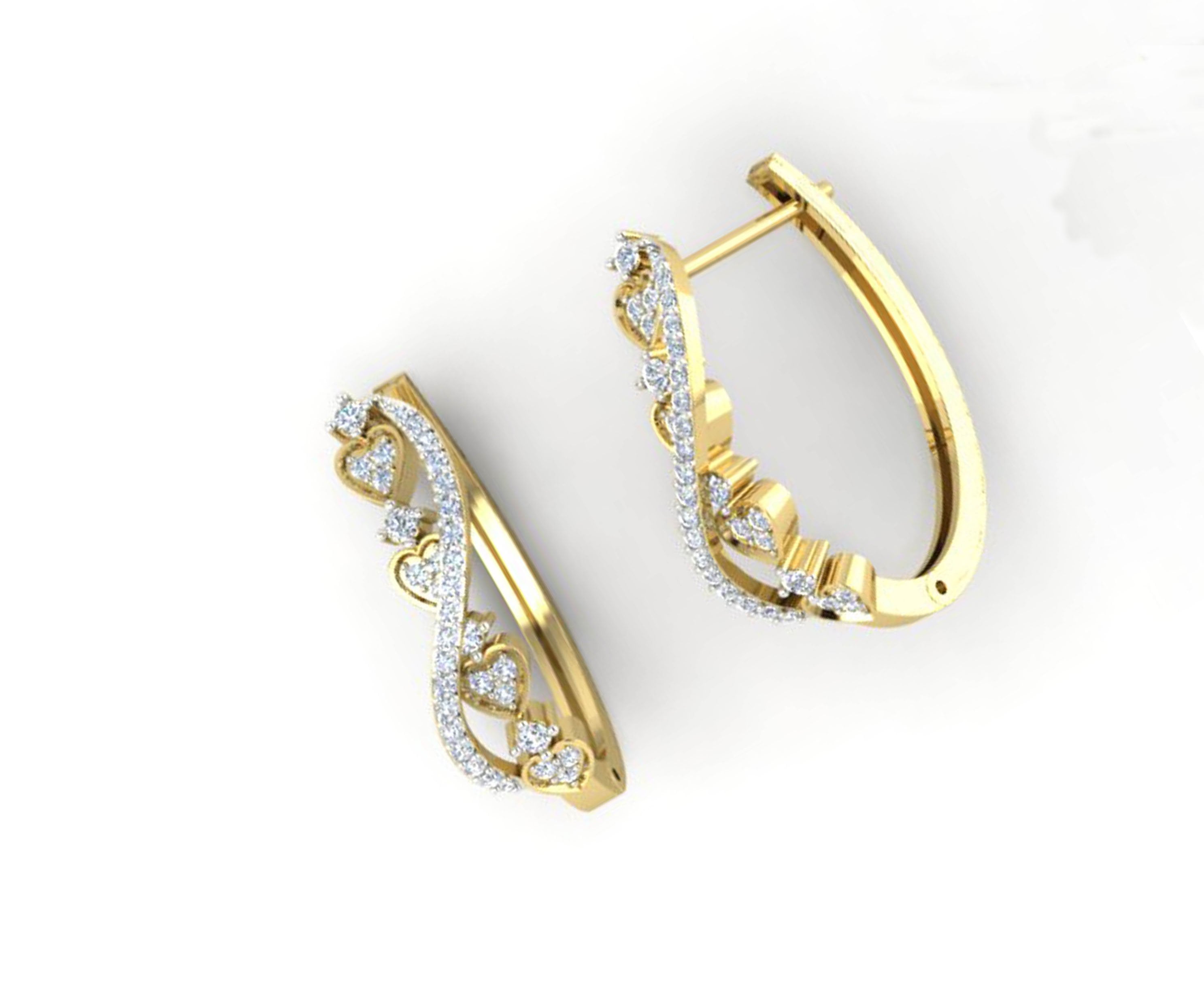 Prong Set Medium Hoops Wedding Earrings Genuine Diamond SI1/I1 G 0.70 Ct 18k/14k White Yellow Rose Gold