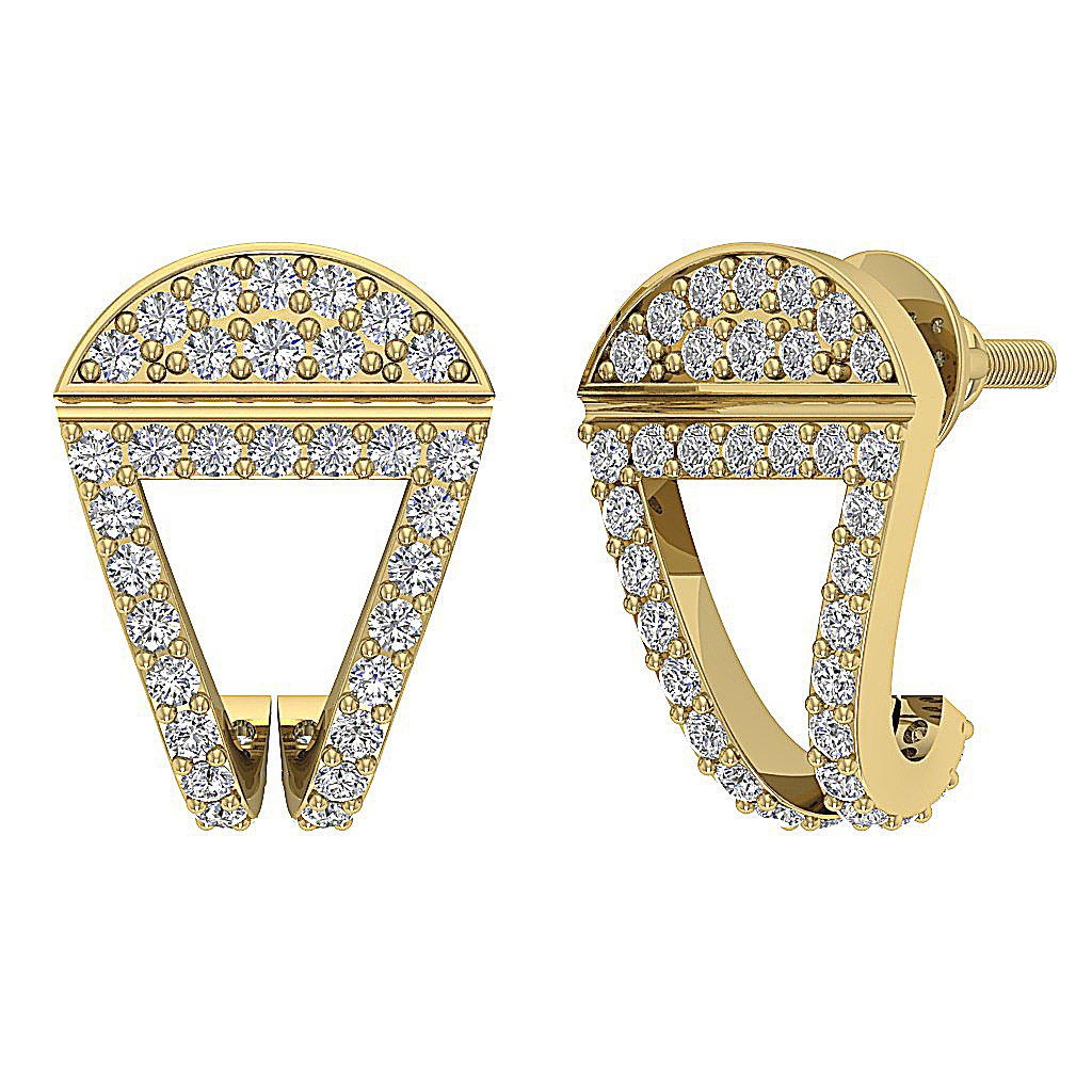 18k/14k White Yellow Rose Gold Fashion Anniversary Earrings Round Diamond SI1/I1 G 0.70 Ct Prong Set