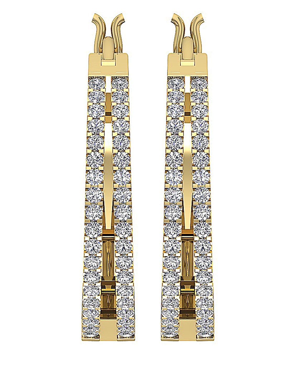 Prong Set Large Hoop Anniversary Earrings Round Diamond VVS1/VS1/SI1/I1 1.10 Ct 18k/14k White Gold