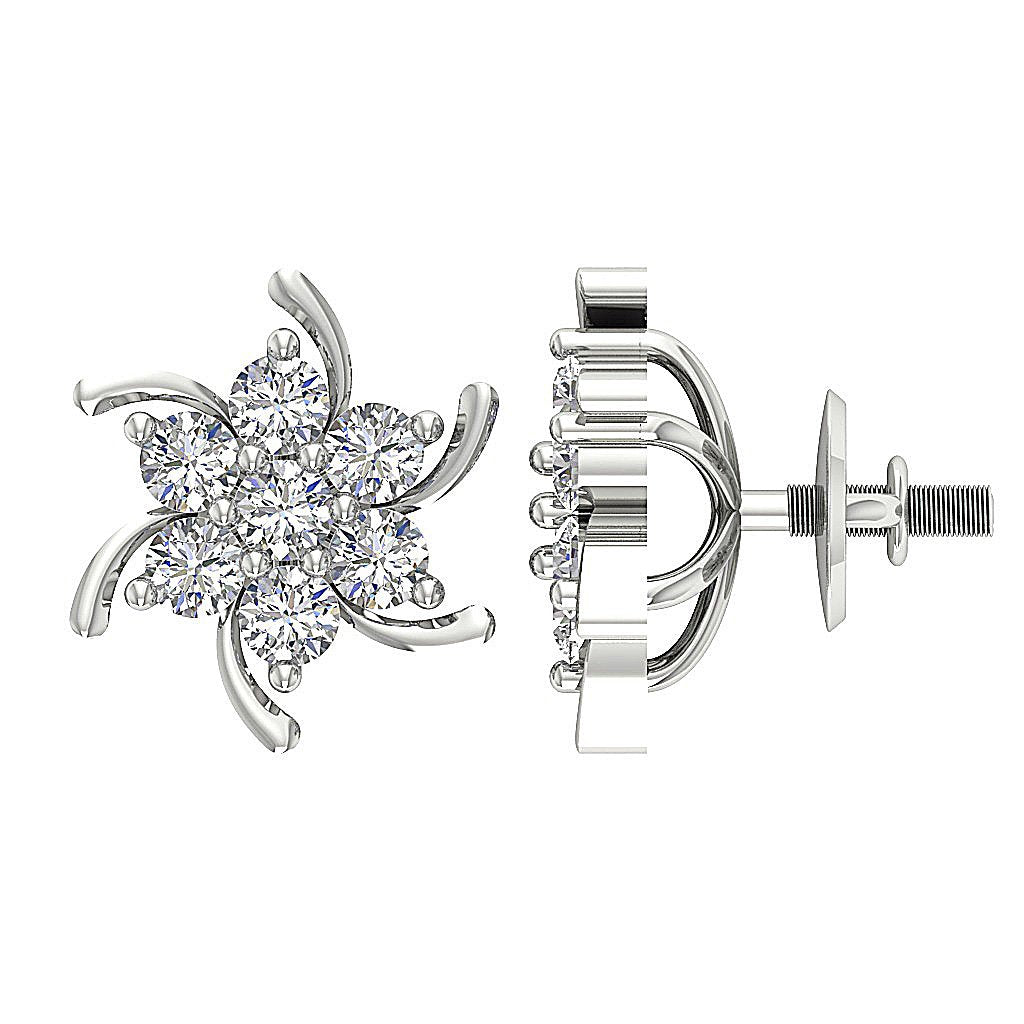 Solitaire Studs Engagement Earring Natural Diamond SI1/I1 G 0.60 Ct 18k/14k Solid Gold Prong Set