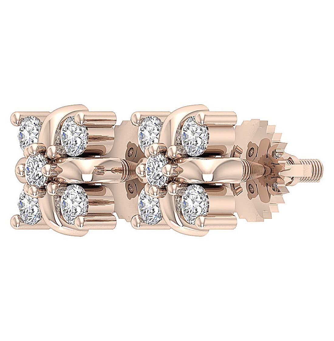 Prong Set Solitaire Studs Anniversary Earring Round Diamond SI1/I1 G 0.30 Ct 18k/14k White Yellow Rose Gold