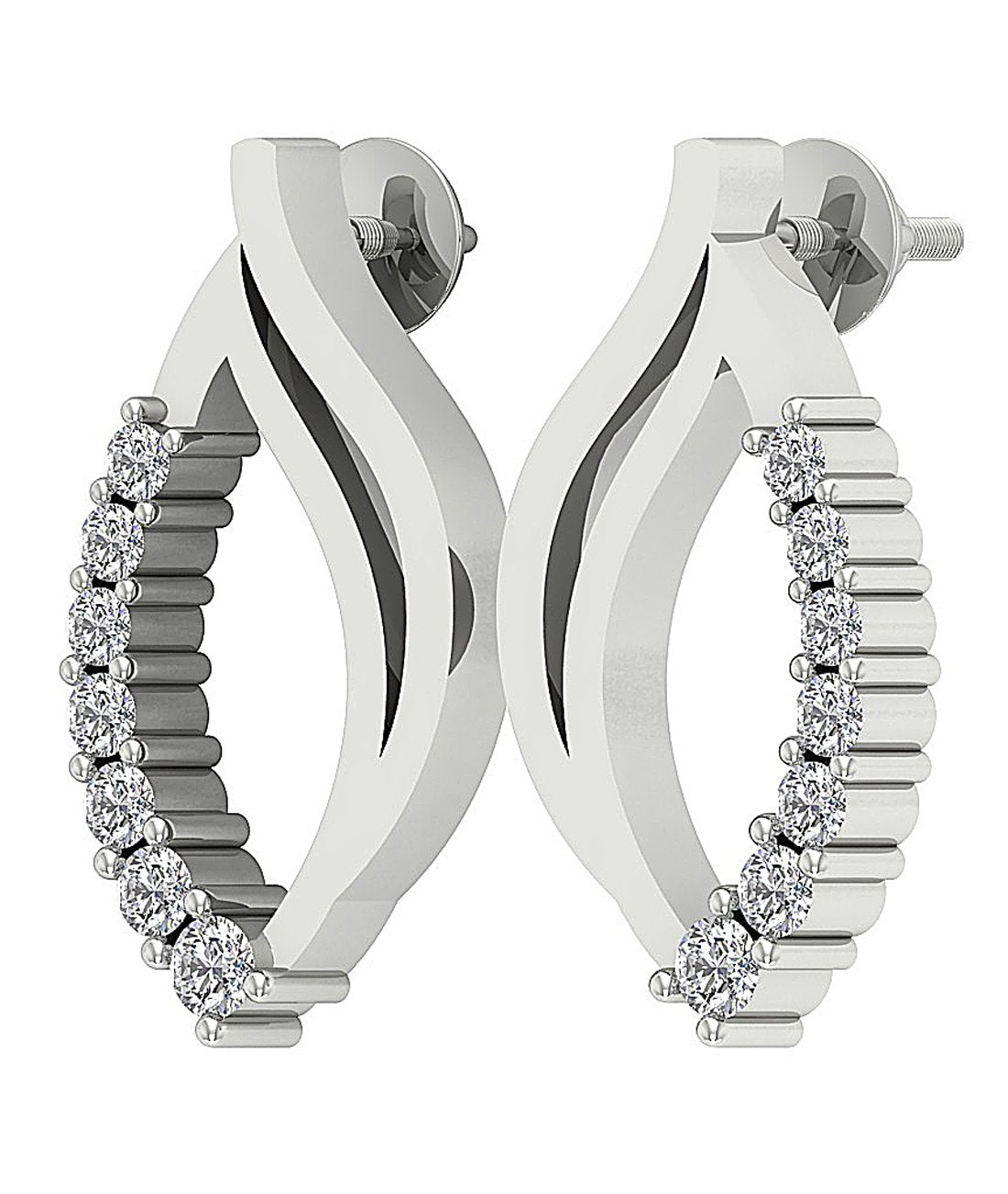 18k/14k Rose Gold Fashion Wedding Earrings Genuine Diamond SI1/I1 G 0.30 Ct Prong Set