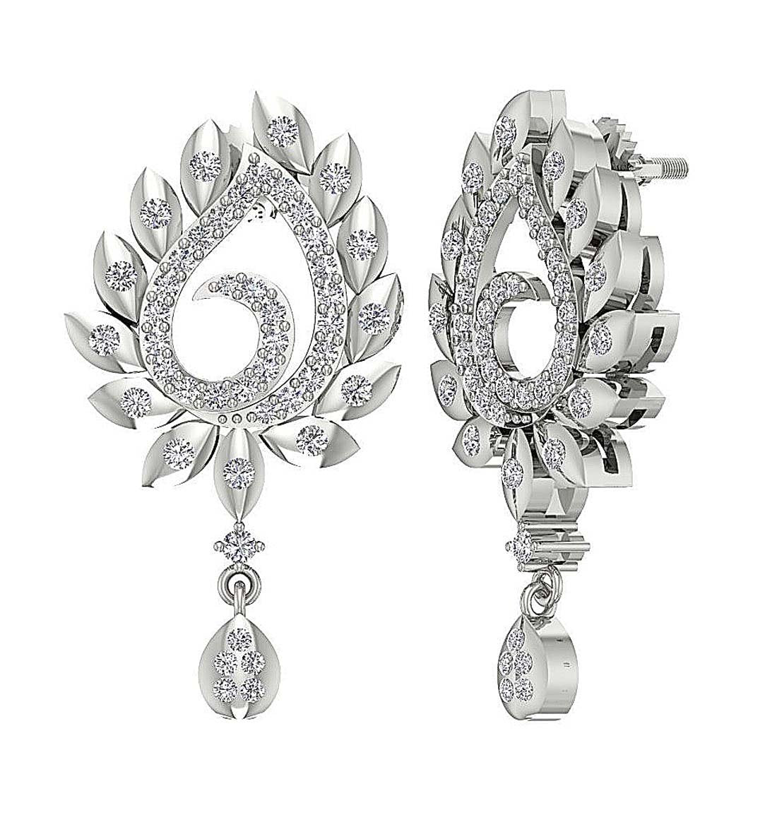Prong Bezel Set Fashion Wedding Earrings Genuine Diamond SI1/I1 G 0.85 Ct 18k/14k White Yellow Rose Gold