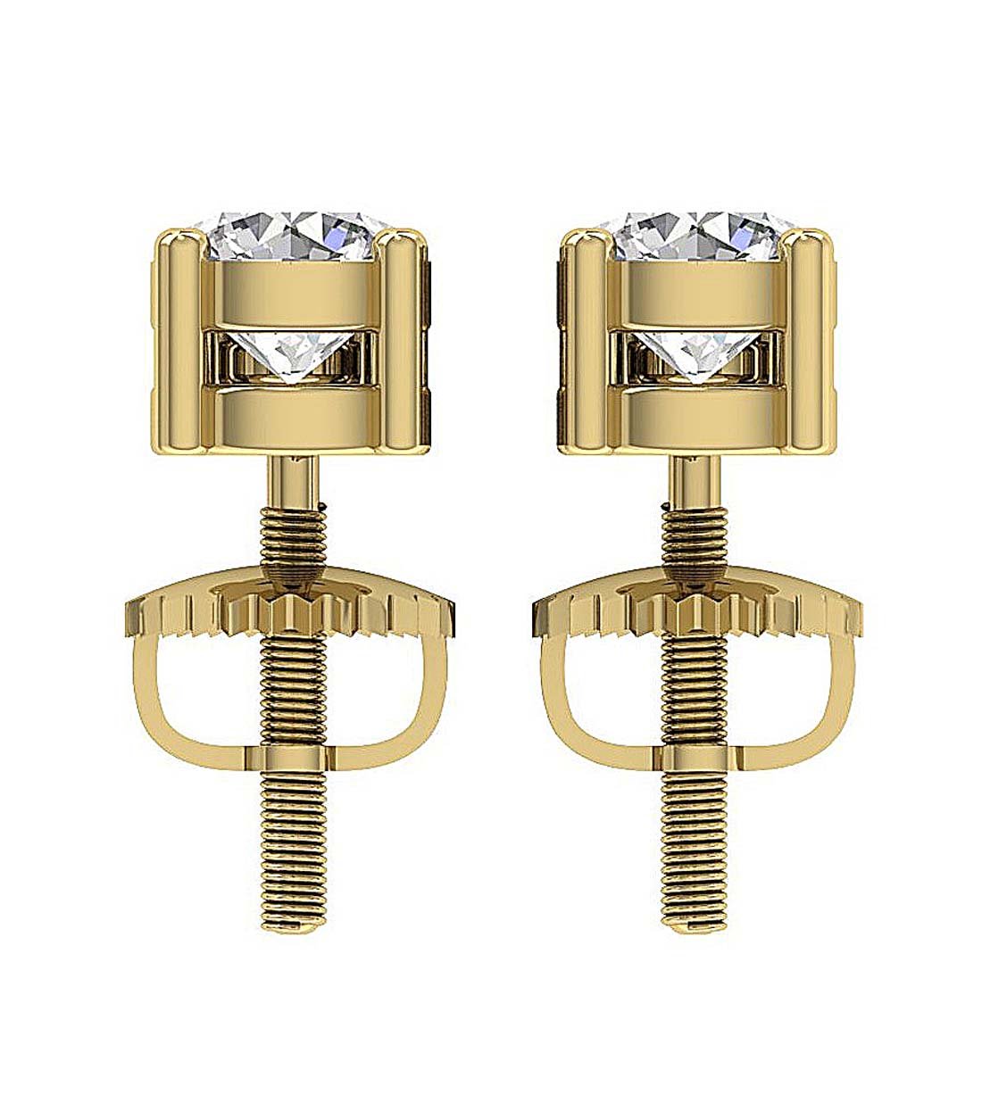SI1/I1 G 1.50 Ct Dangle Wedding Earrings Genuine Diamond 18k/14k Yellow Gold Prong Set