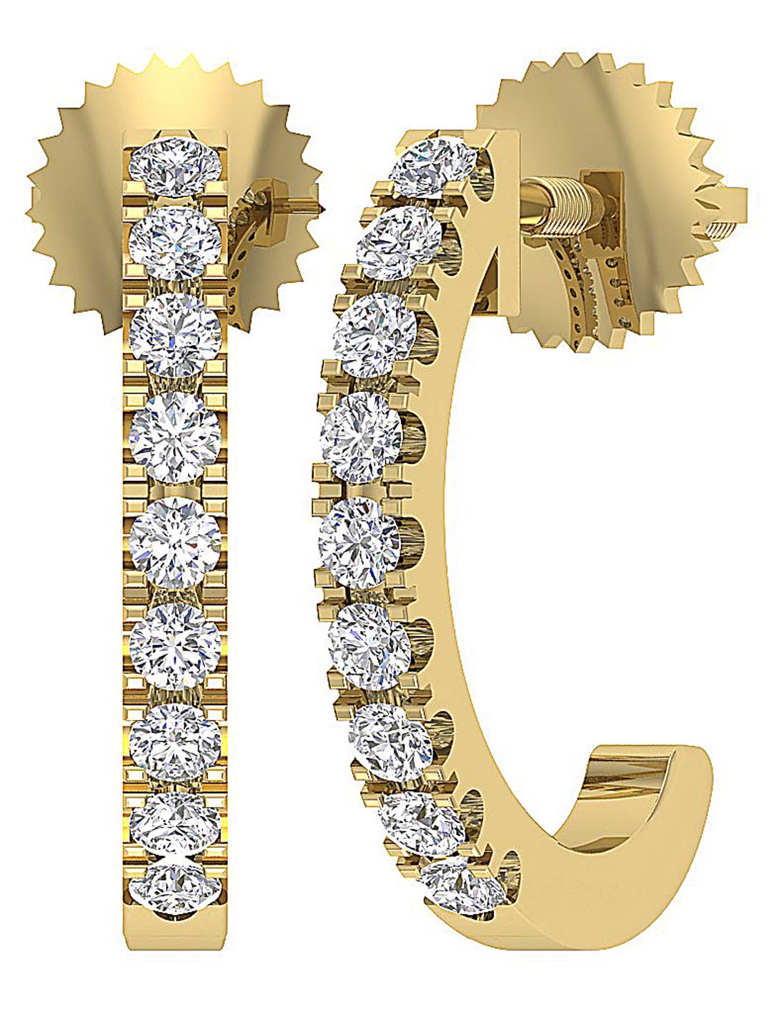 Genuine Diamond Fashion Wedding Earrings SI1/I1 G 0.30 Ct 18k/14k White Gold Prong Set