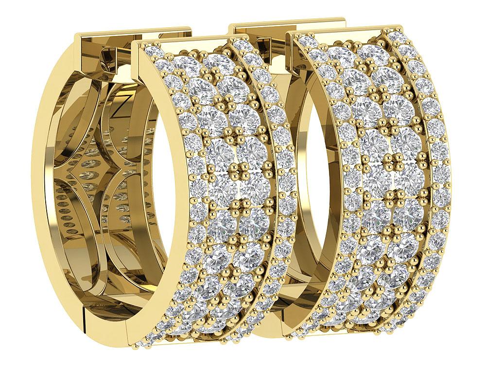 Prong Set Large Hoop Wedding Earrings Genuine Diamond VVS1/VS1/SI1/I1 2.50 Ct 18k/14k White Gold