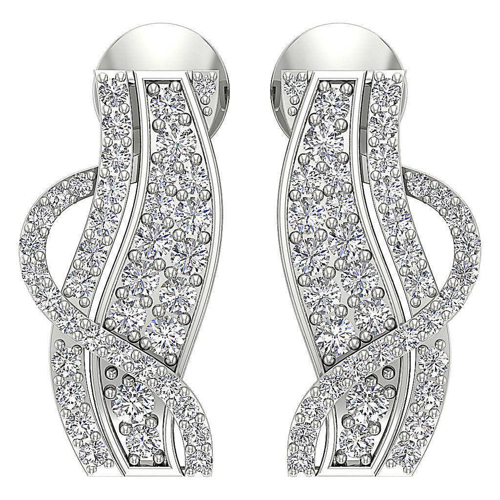 Designer Huggie Anniversary Earrings Round Diamond SI1/I1 G 0.75 Ct 18k/14k Solid Gold Prong Set