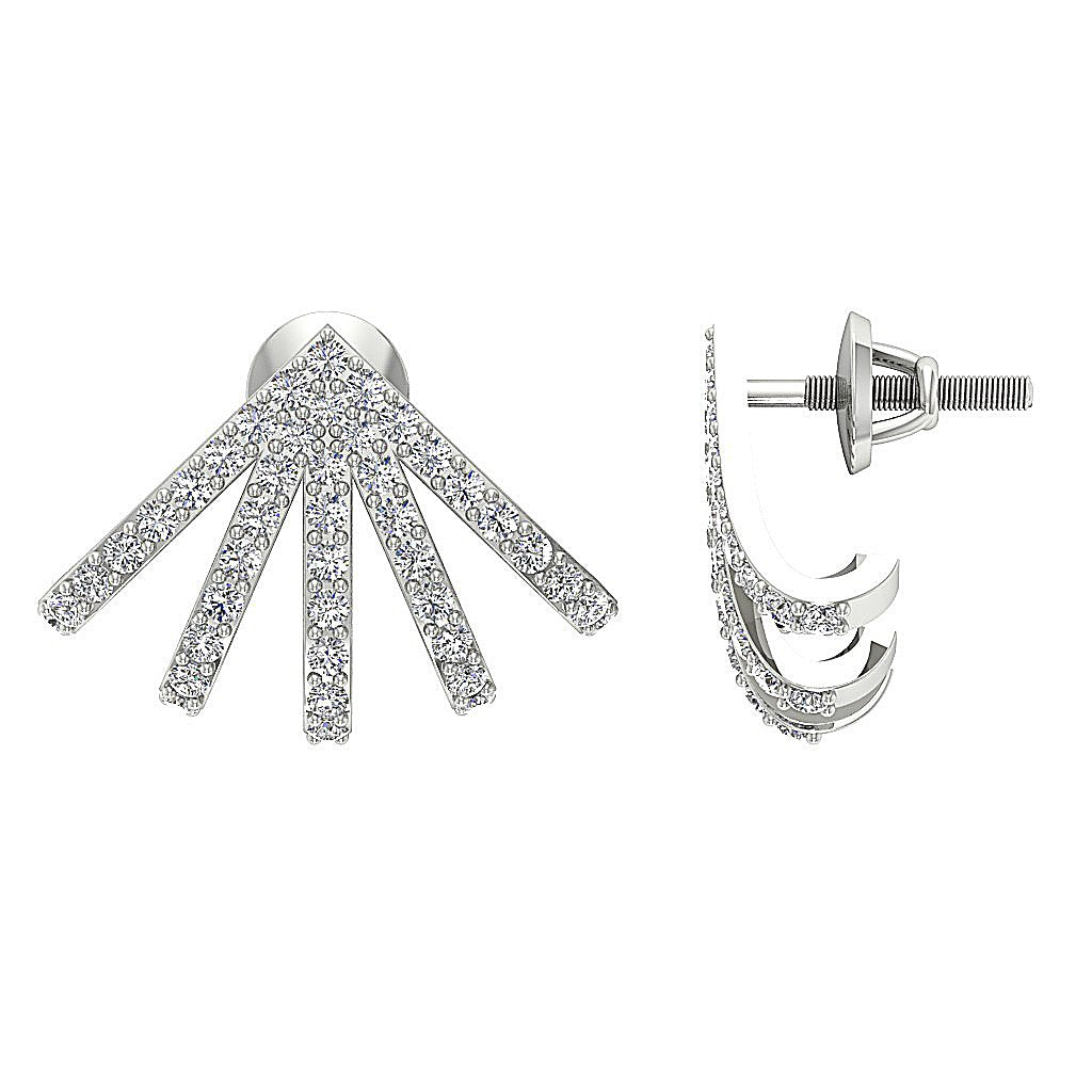 Fashion Engagement Earrings Natural Diamond SI1/I1 G 0.90 Ct 18k/14k Solid Gold Prong Set