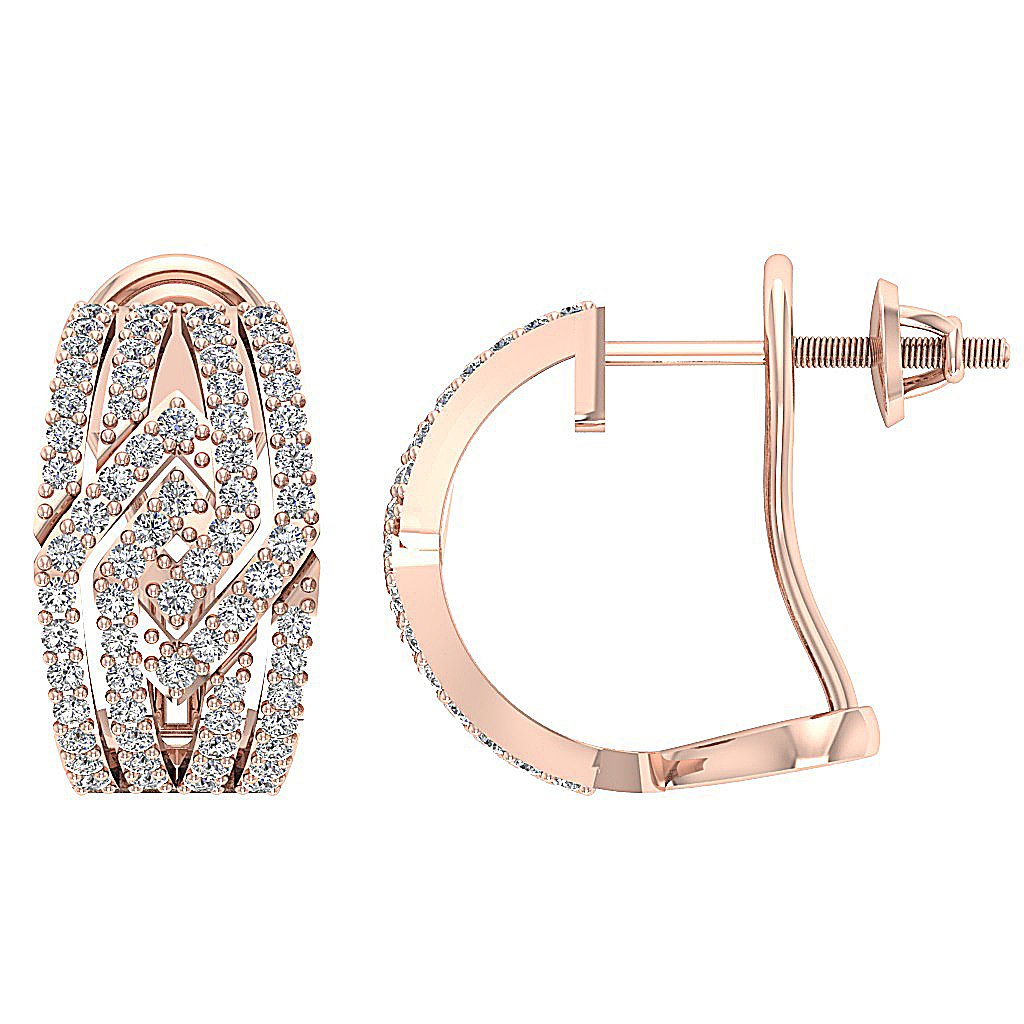 VVS1/VS1/SI1/I1 1.50 Ct Large Hoop Anniversary Earrings Round Diamond 18k/14k White Yellow Rose Gold Prong Set