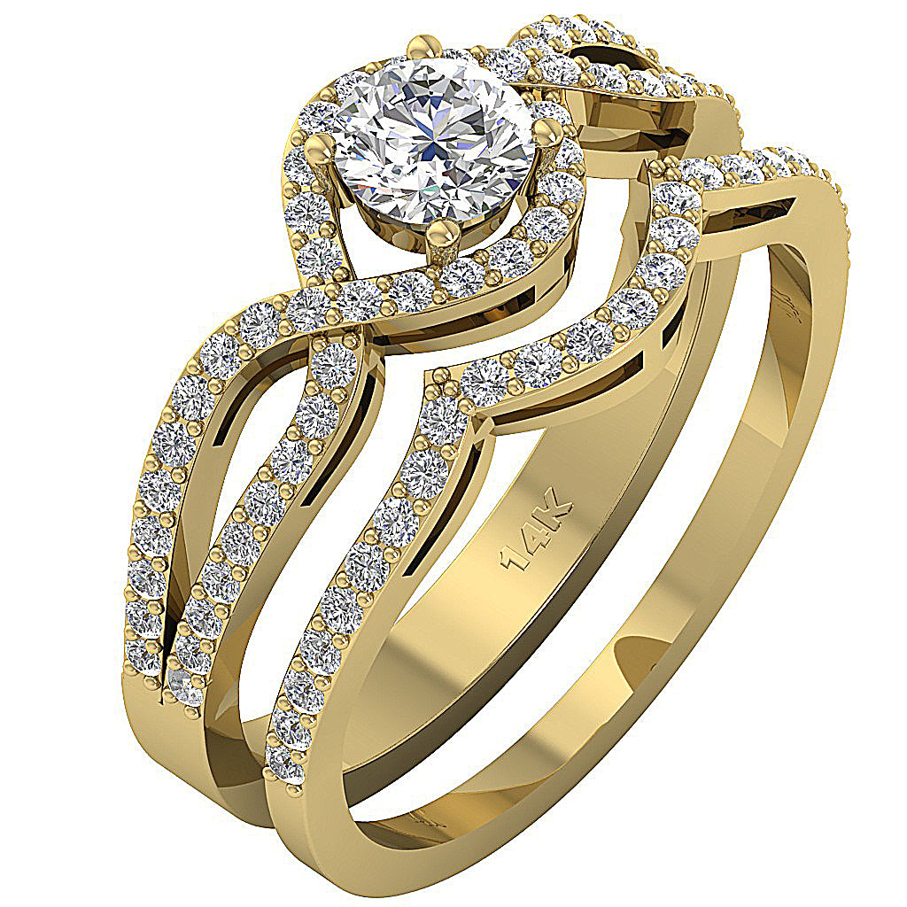 14kYellowGoldGenuineDiamondBridalRingProngSet
