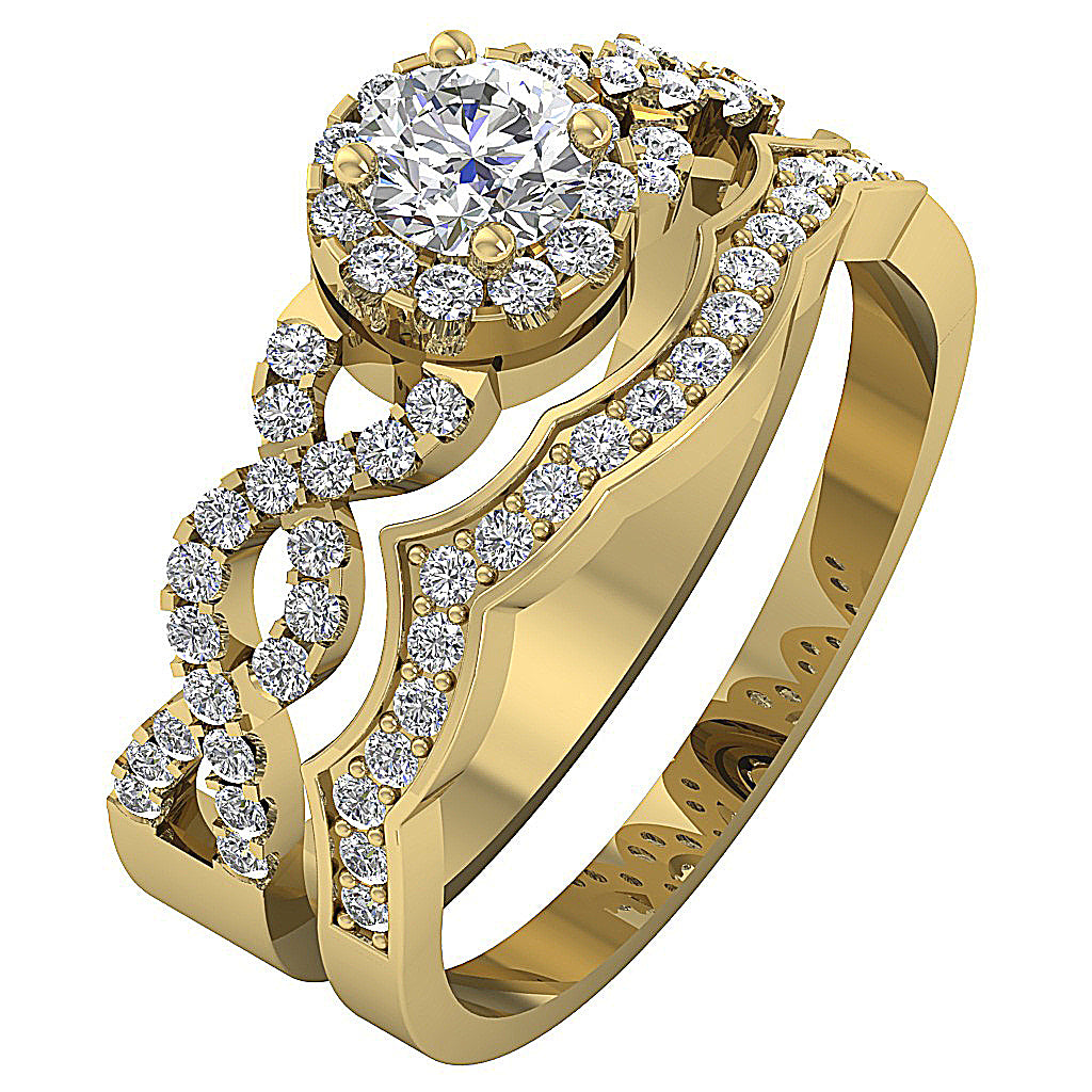GenuineDiamondBridalWeddingRingProngSet
