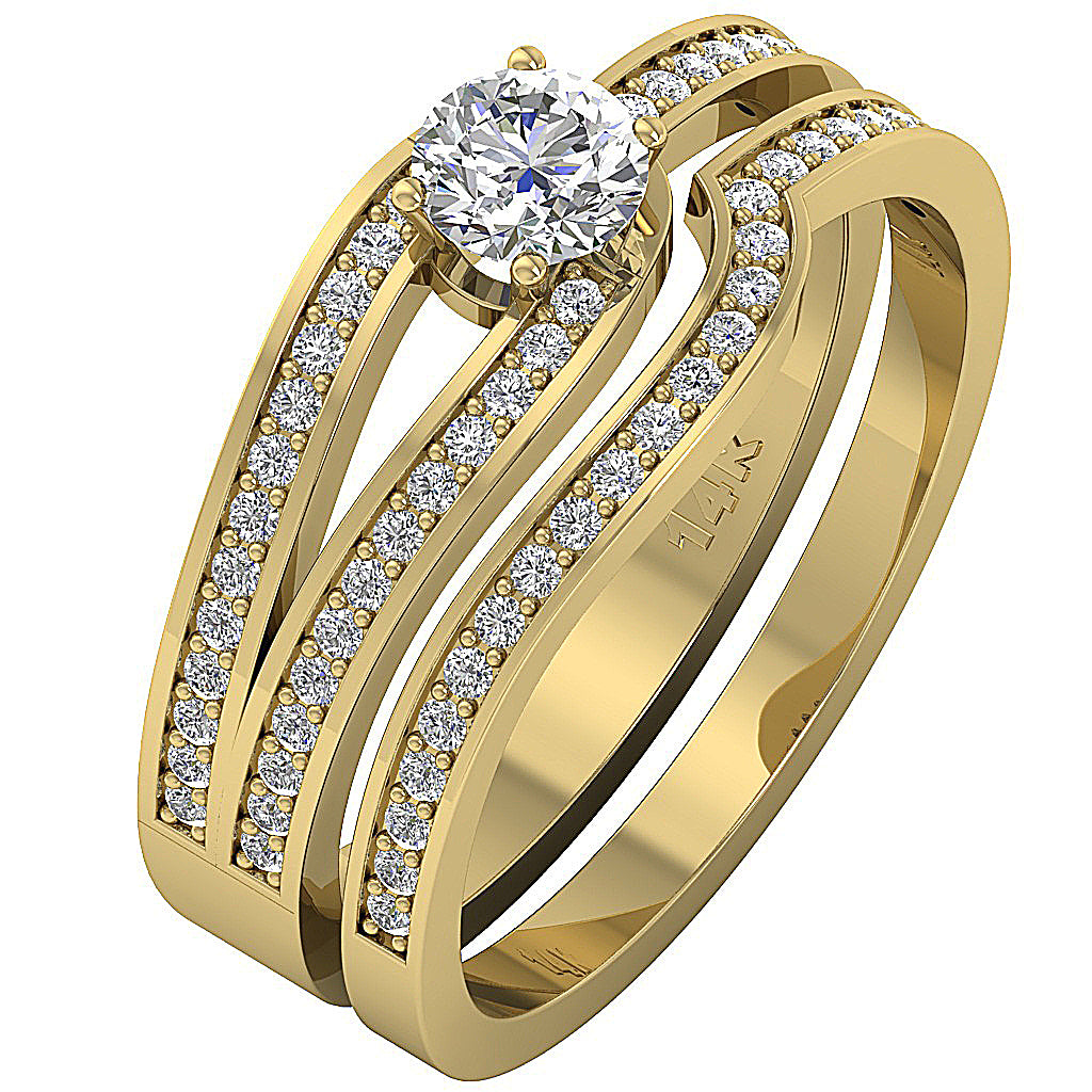 GenuineDiamondBridalEngagementRingProngSet