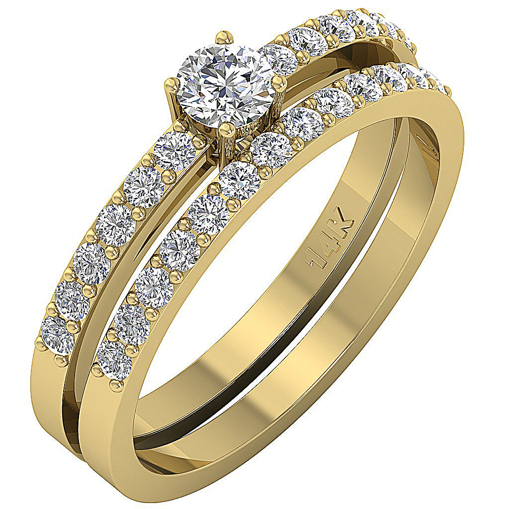GenuineDiamondBridalWeddingRingProngSet