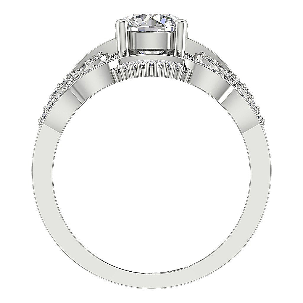 White Gold Wedding Ring Sets I1 G 2.35 Ct Round Marquise Baguette Diamond