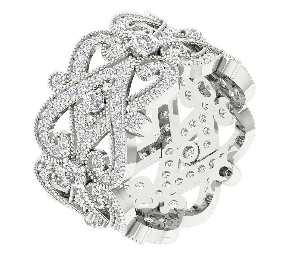 Designer Eternity Wedding Ring I1 G 3.00 Ct Genuine Diamond 14k Solid Gold Prong Set