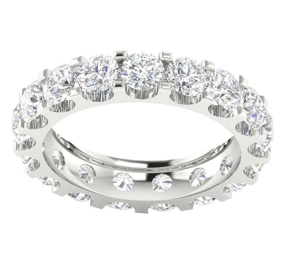 Prong Set Stackable Eternity Anniversary Ring Round Diamond VS1 G 5.00 Ct 14k White Yellow Rose Gold