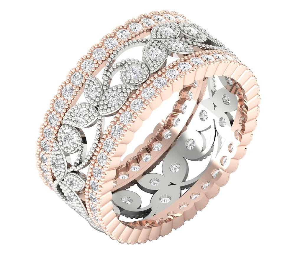 I1 G 1.75 Ct Round Diamond 14k Yellow Gold Eternity Anniversary Ring Prong Set 9.55 MM