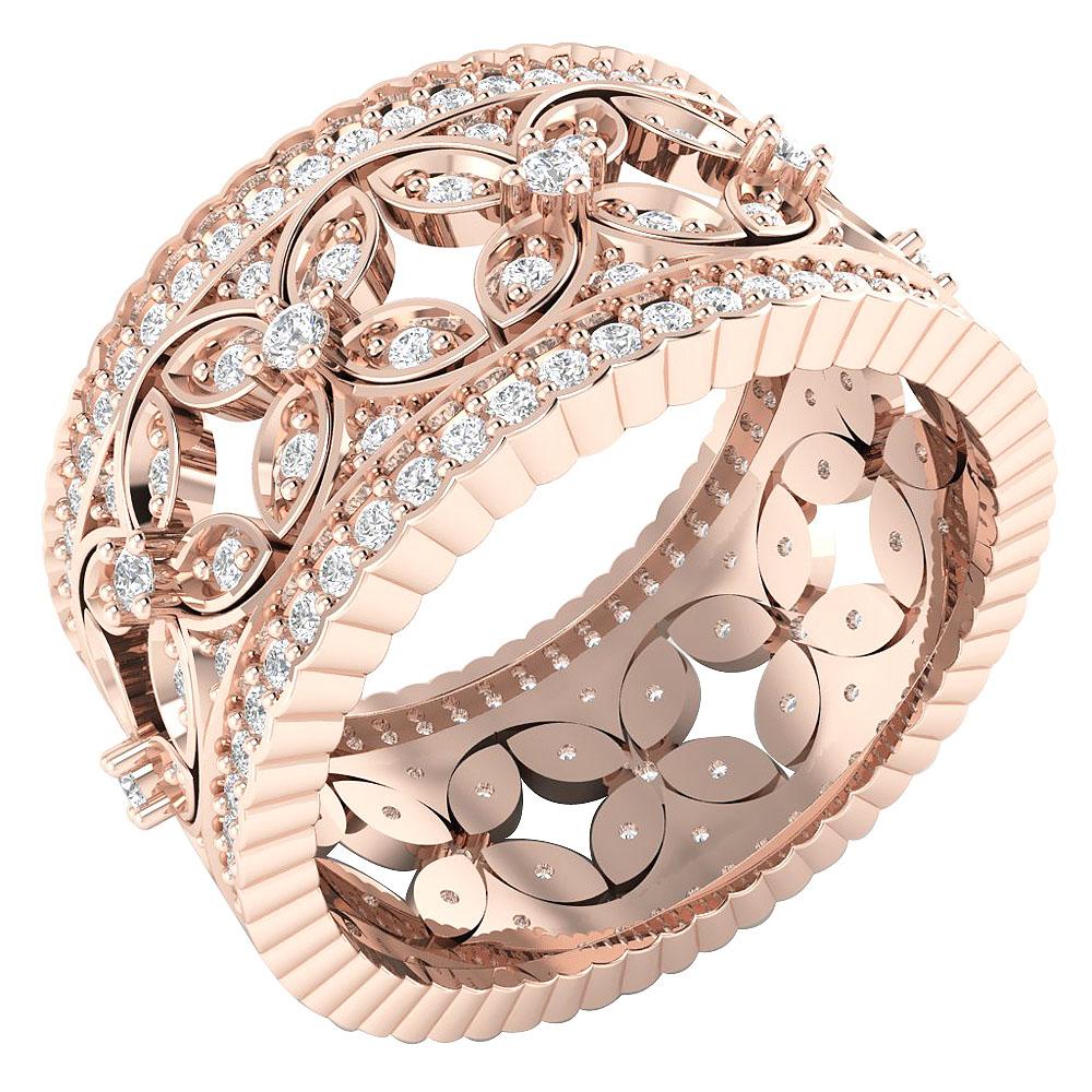 10.10 MM 14k Yellow Gold Round Diamond SI1 G 1.50 Ct Eternity Anniversary Ring Prong Set