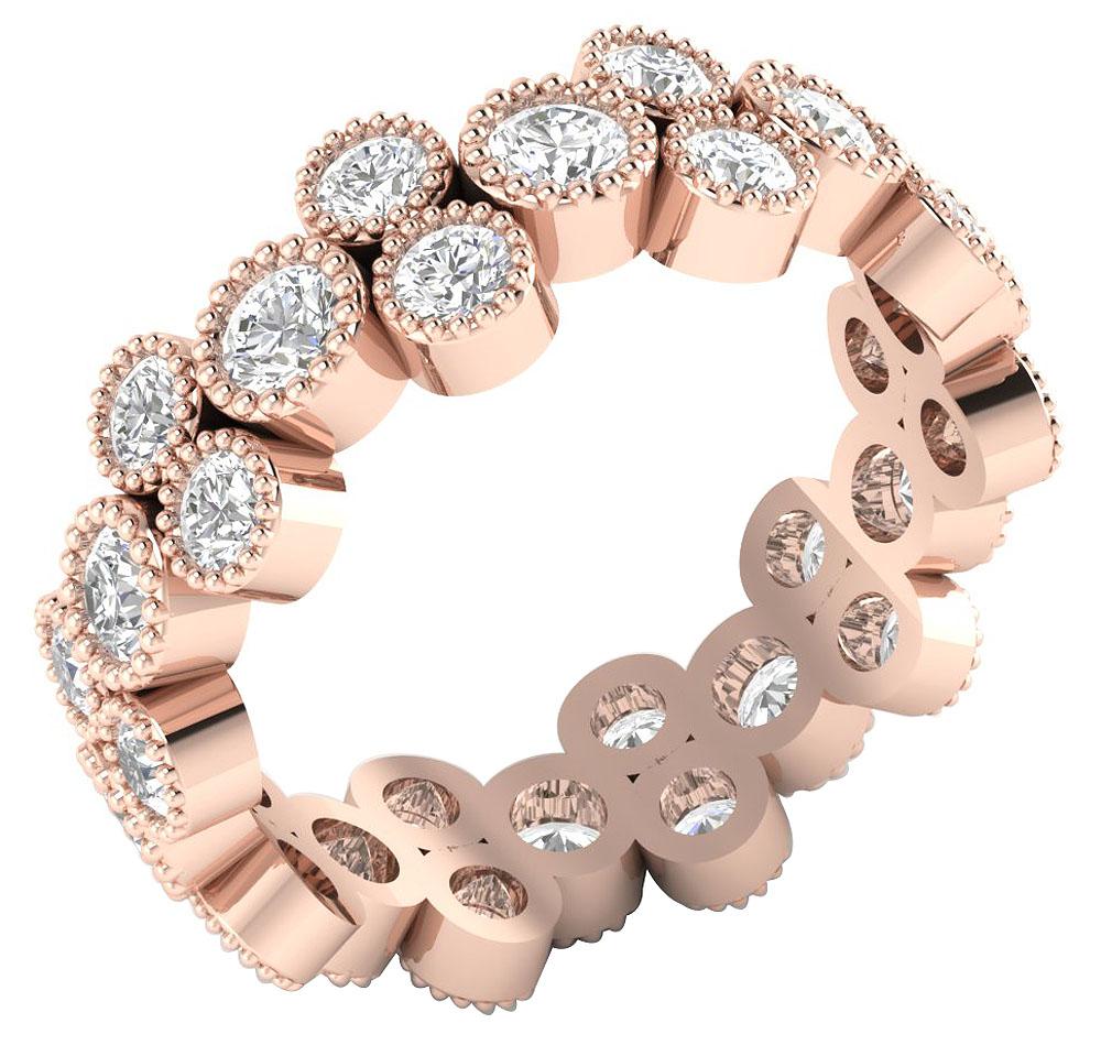 14k Rose Gold I1 G 2.75 Ct Round Diamond Eternity Anniversary Ring Bezel Set 7.15 MM