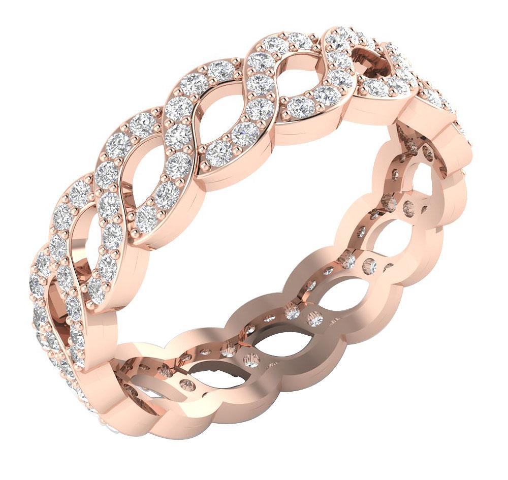 I1 G 1.15 Ct Round Diamond Eternity Anniversary Ring 14k Yellow Gold Prong Set 5.20 MM