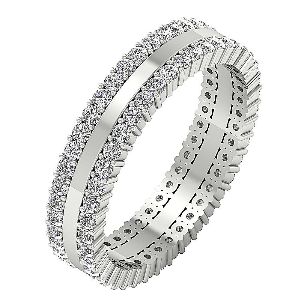 SI1 G 1.75 Ct Round Diamond 14k Solid Gold Antique Engagement Eternity Ring