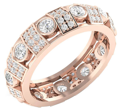 I1 G 2.00 Ct Round Diamond 14k Solid Gold Vintage Engagement Eternity Ring