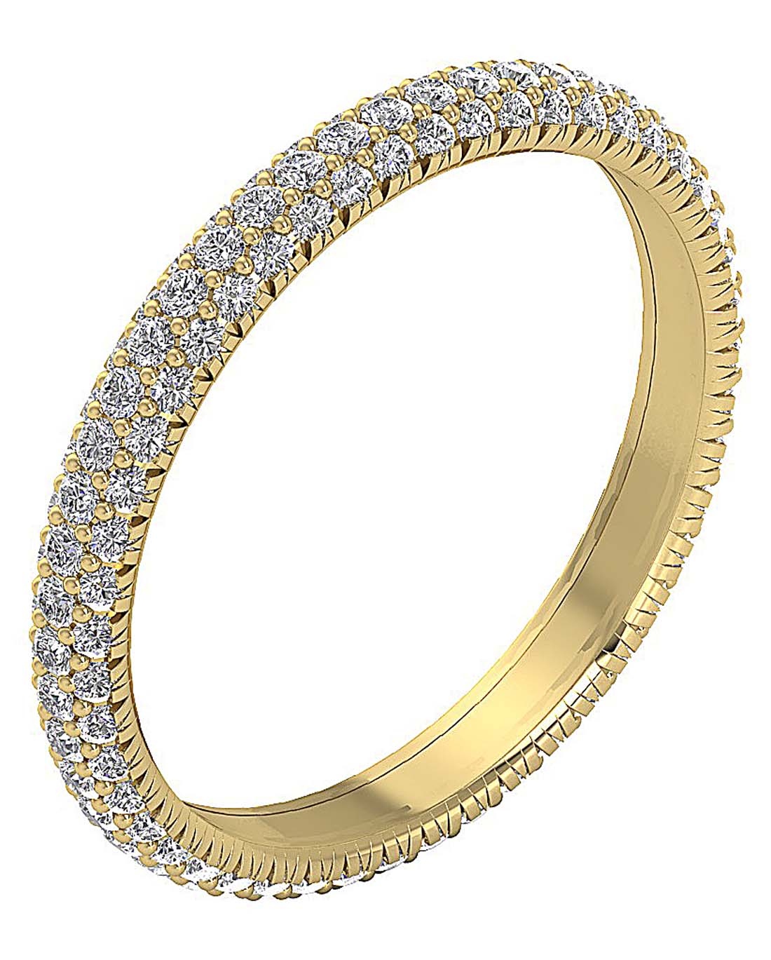 Natural Diamond I1 G 1.40 Ct Designer Wedding Eternity Ring 14k Solid Gold