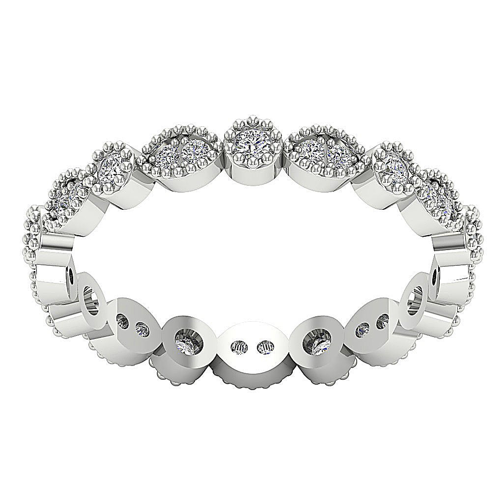 Eternity Wedding Ring I1 G 0.45 Ct Genuine Diamond Prong Bezel Set 14k Solid Gold 2.90 MM