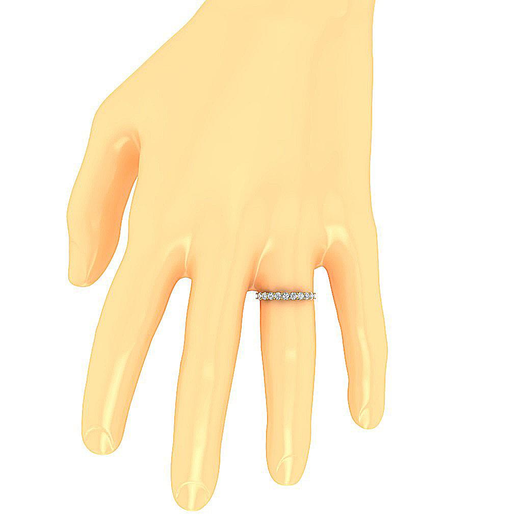 Anniversary Ring Round Diamond I1 G 1.15 Ct 14K White Gold Prong Set