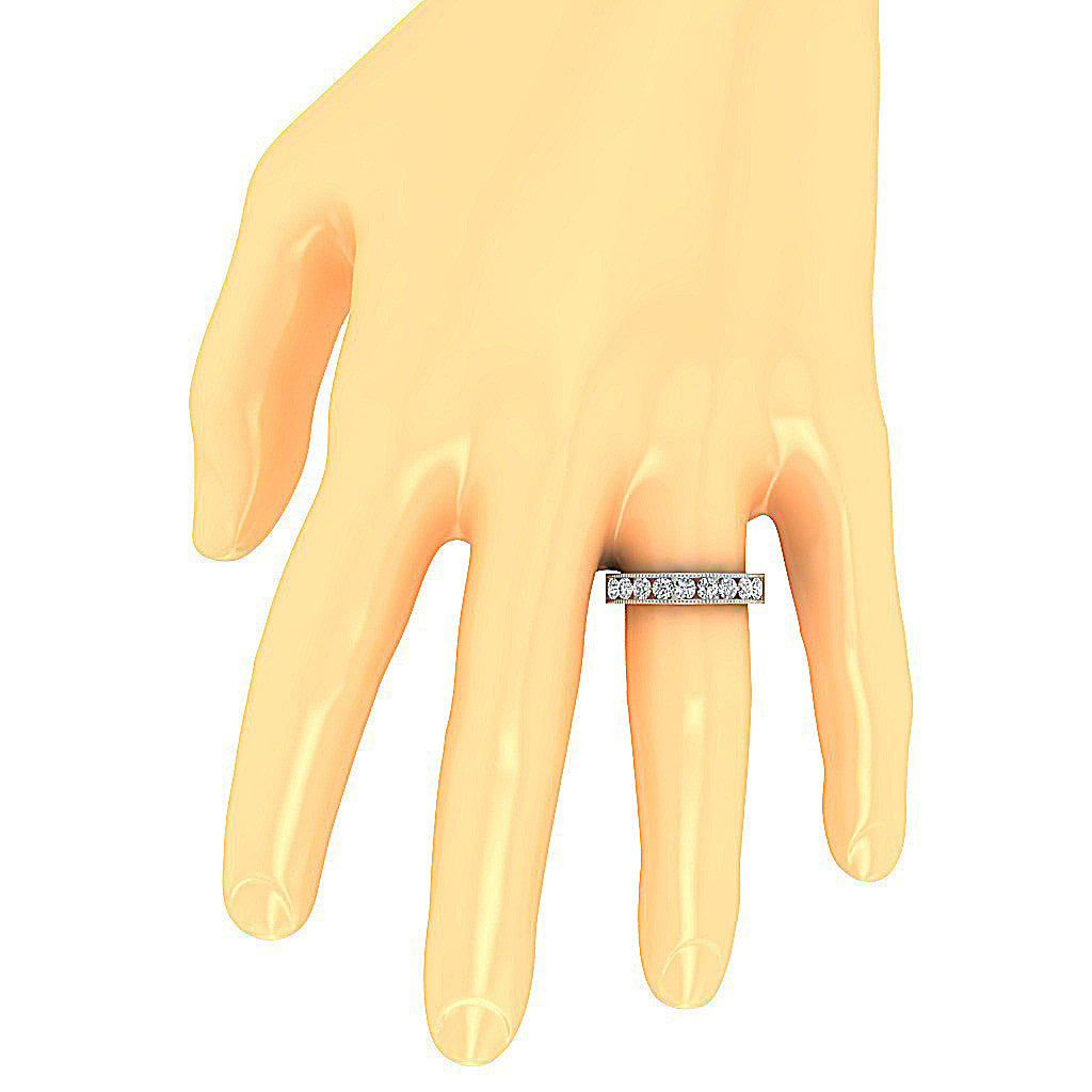 Engagement Ring Natural Diamond I1 G 1.20 Ct 14K Solid Gold Channel Set