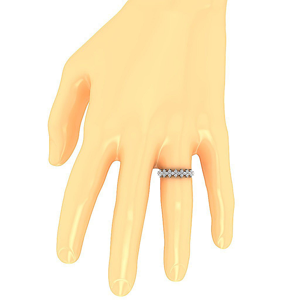 14K White Yellow Rose Gold Designer Anniversary Ring Round Diamond I1 G 0.80 Ct Prong Set 5.30 MM