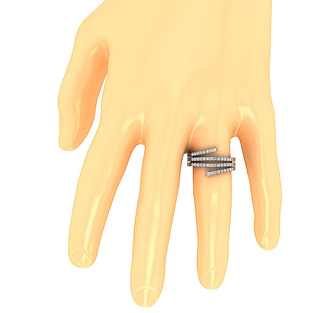 Wedding Ring Genuine Diamond SI1 G 0.60 Ct 14K White Gold Pave Set