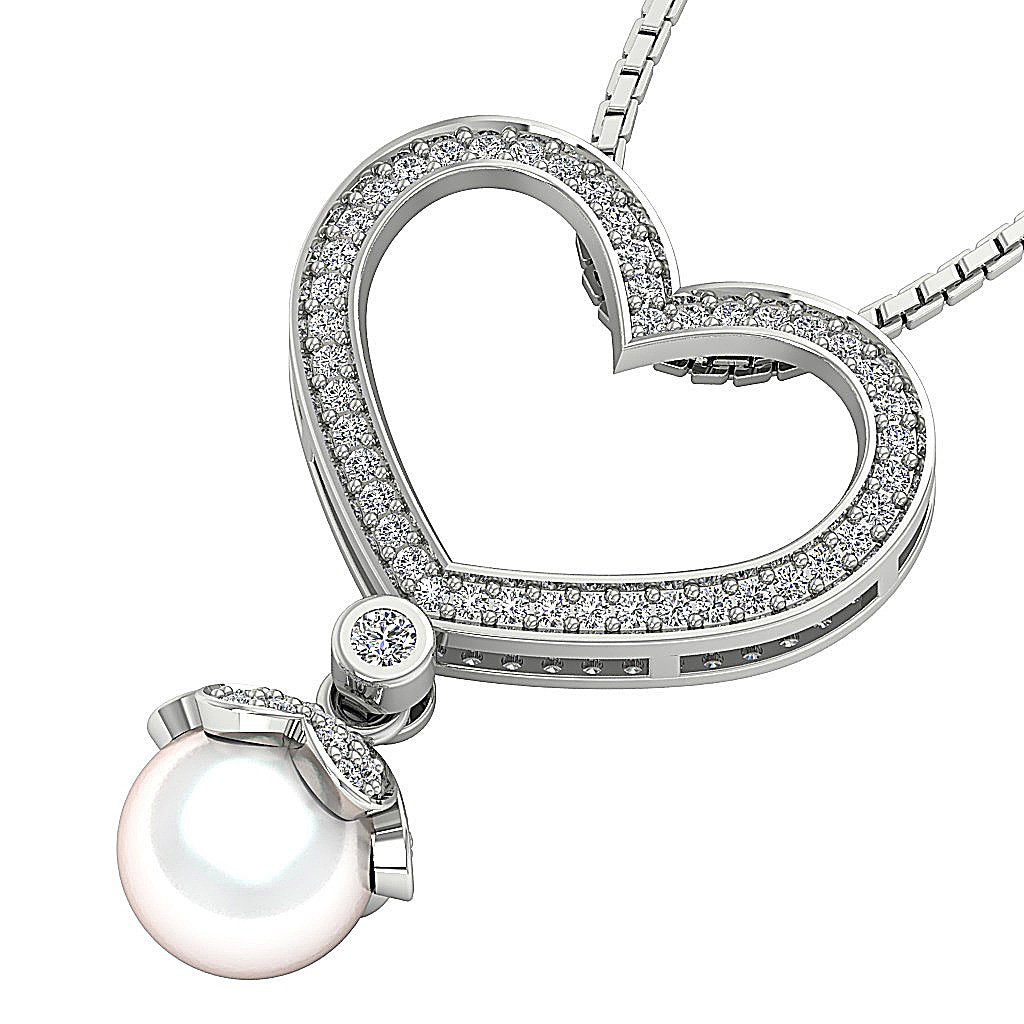 SI1/I1 G 0.65 Ct Designer Heart Shape Pendant 14k/18k Solid Gold Natural Diamond