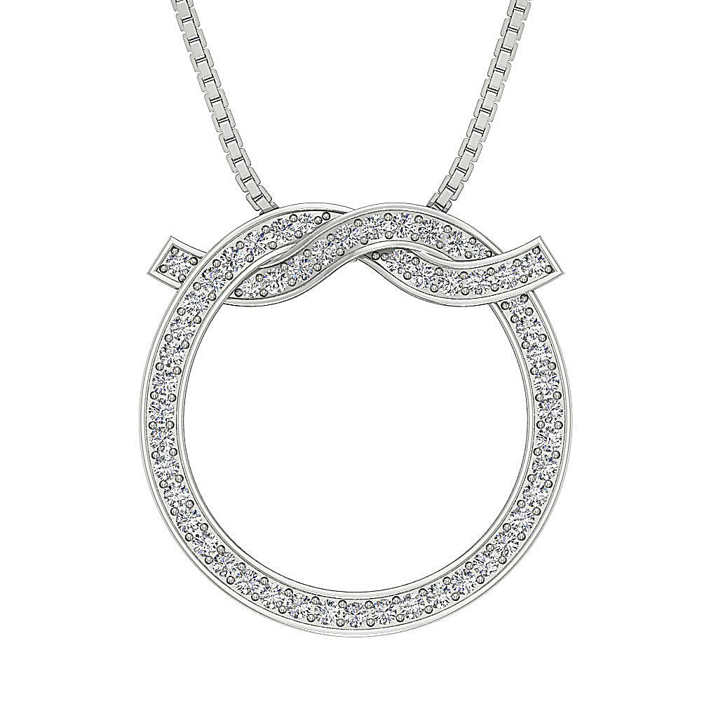 SI1/I1 G 0.60 Ct Circle Shape Pendants 14k/18k Solid Gold Round Diamonds