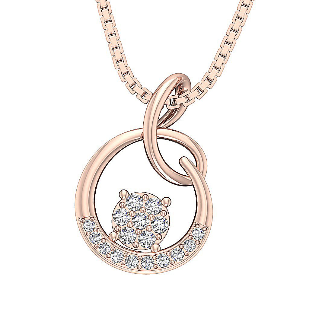 14k/18k Solid Gold Unique Fashion Pendants SI1/I1 G 0.20 Carat Genuine Diamonds