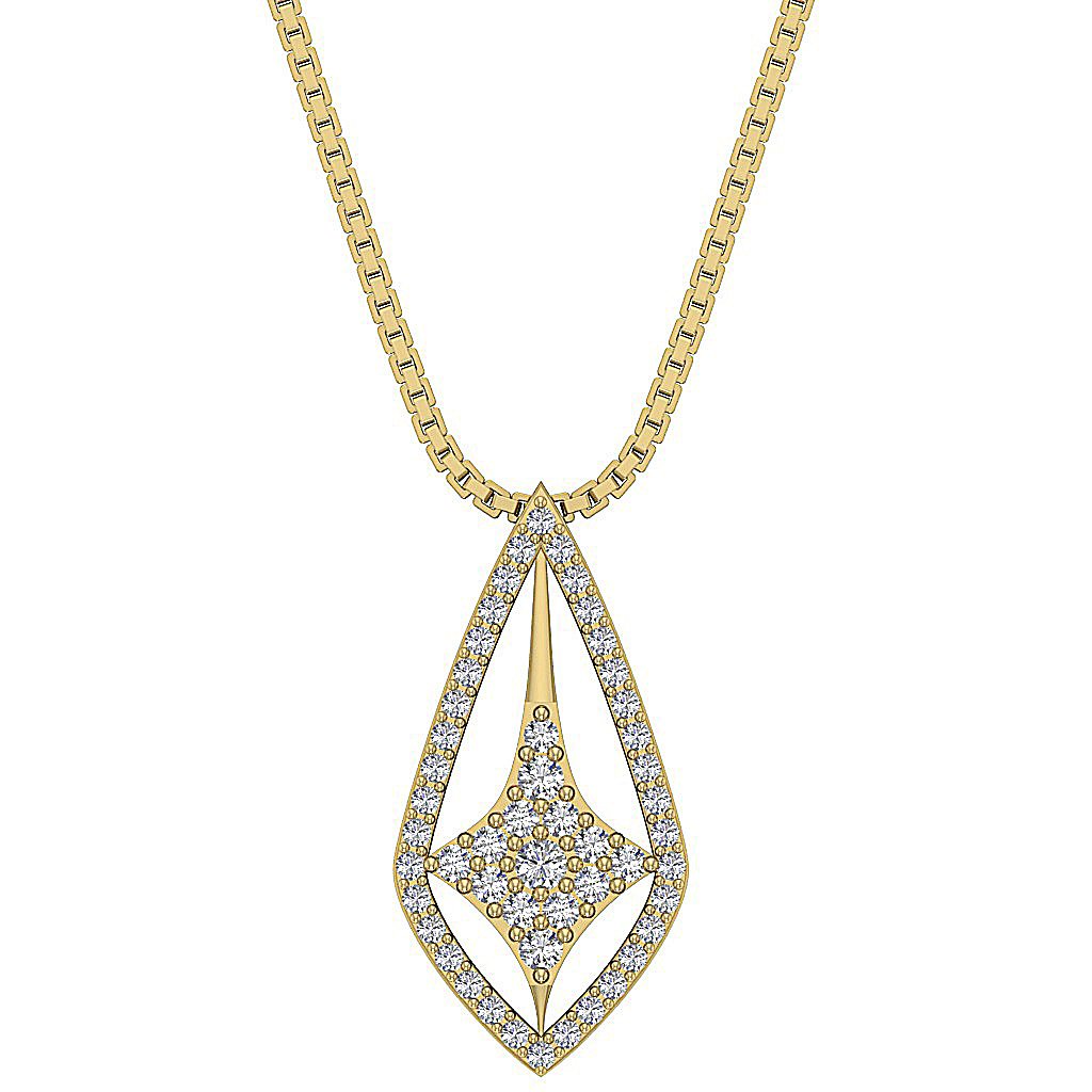 SI1/I1 G 0.40 Carat Round Diamond 14k/18k Solid Gold Vintage Fashion Pendants