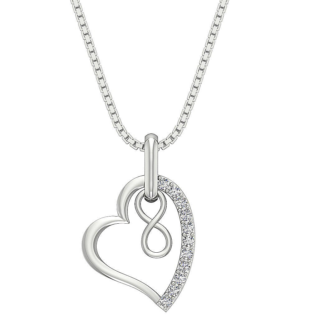 Designer Heart Pendant SI1/I1 G 0.20 Carat Round Diamond 14k/18k Solid Gold