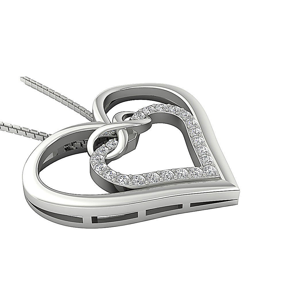 14k/18k Gold Heart Shape Pendants VVS1/VS1/SI1/I1 0.40 Carat Genuine Diamond
