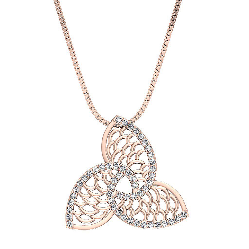 14k/18k Solid Gold Round Diamond SI1/I1 G 0.55 Carat Vintage Fashion Pendants