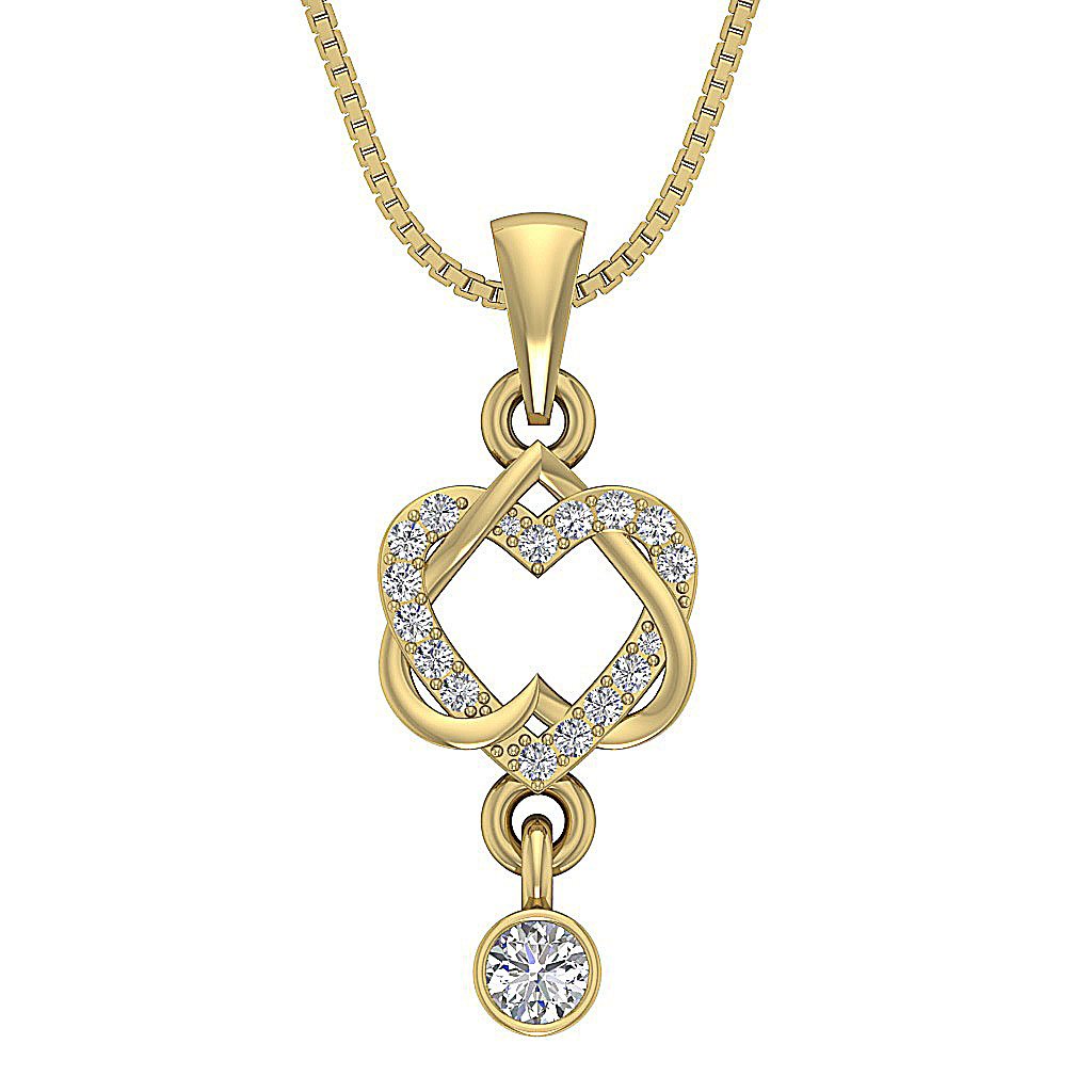 14k/18k Solid Gold Unique Fashion Pendants SI1/I1 G 0.65 Carat Genuine Diamonds