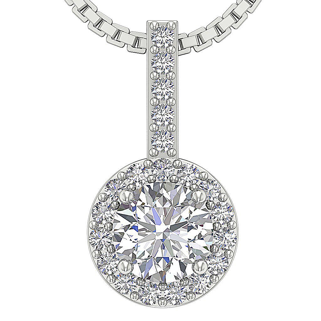 Fashion Wedding Pendants Genuine Diamond SI1/I1 G 0.75 Ct 14k/18k Solid Gold Prong Set