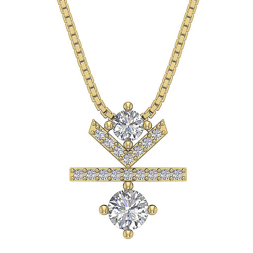 SI1/I1 G 0.85 Carat Genuine Diamond 14k/18k Solid Gold Unique Fashion Pendant