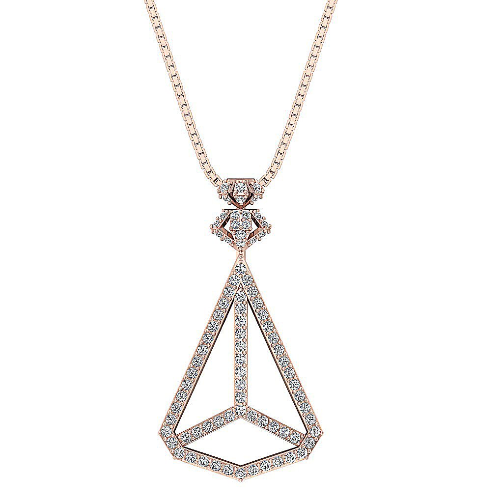 Designer Fashion Pendant SI1/I1 G 0.75 Carat Round Diamond 14k/18k Solid Gold