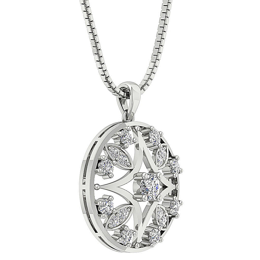 Vintage Fashion Pendant SI1/I1 G 1.00 Carat Round Diamond 14k/18k Solid Gold